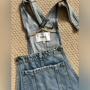 Pistola Bailey Distressed Denim Overalls